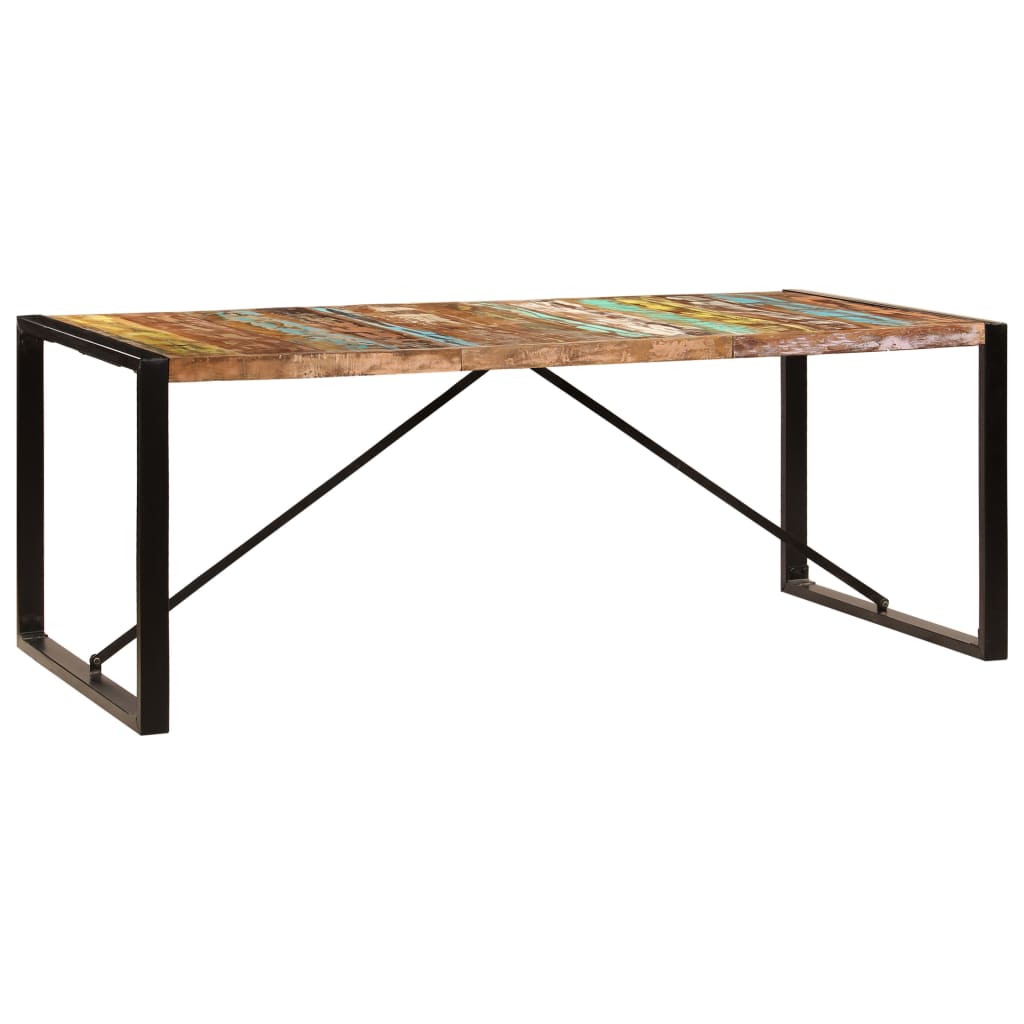 Mesa De Comedor De Madera Maciza Reciclada 200x100x75 Cm_1