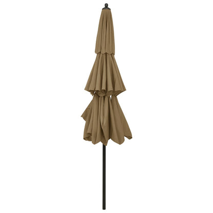 Vidaxl Sombrilla De Jardín De 3 Niveles Con Palo De Aluminio Taupe 3 M_3