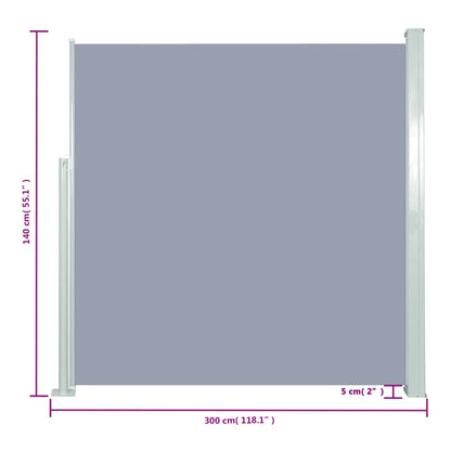 Vidaxl Toldo Lateral Retráctil De Jardín Gris 140x300 Cm_2