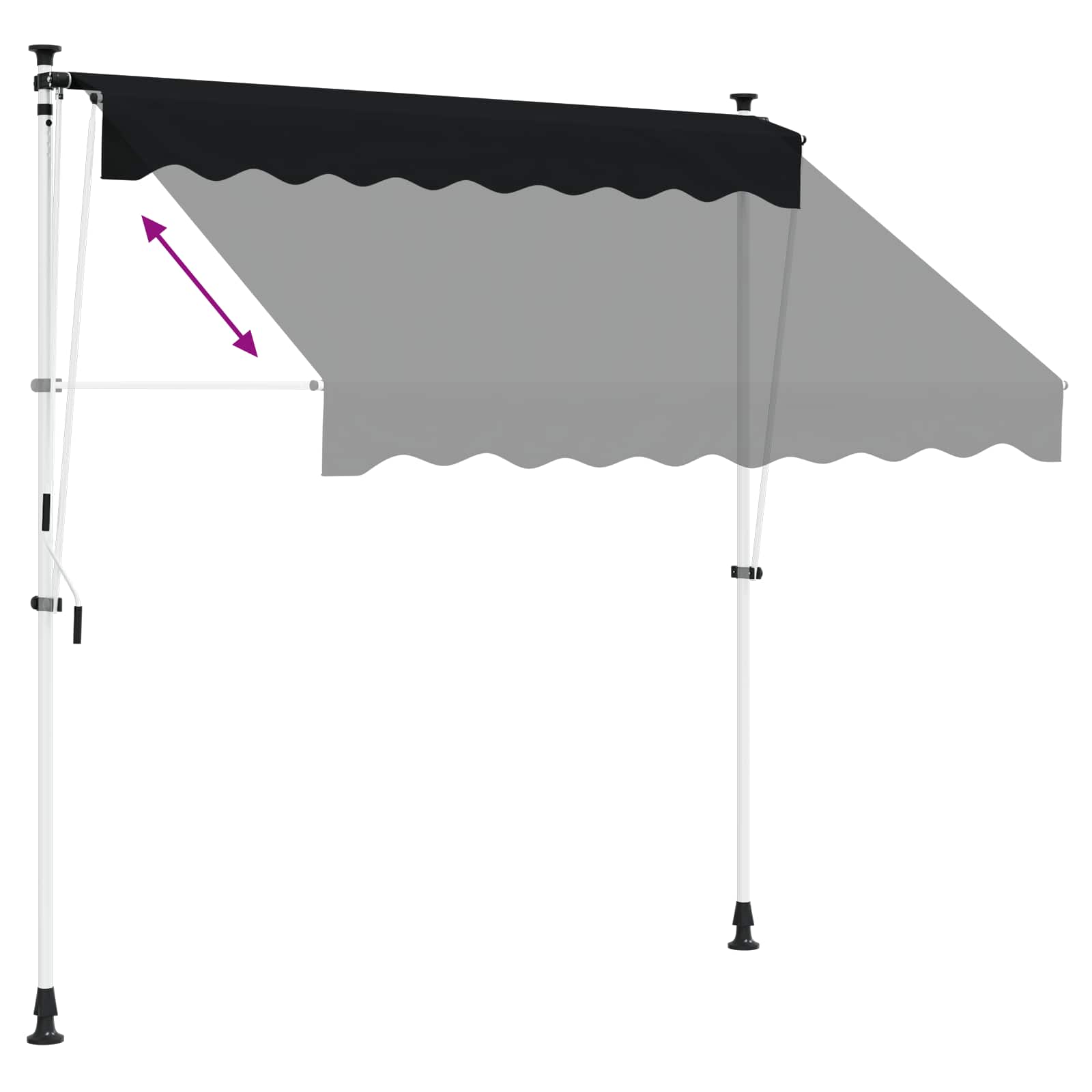 Toldo Retráctil Manual Negro 250 Cm_5