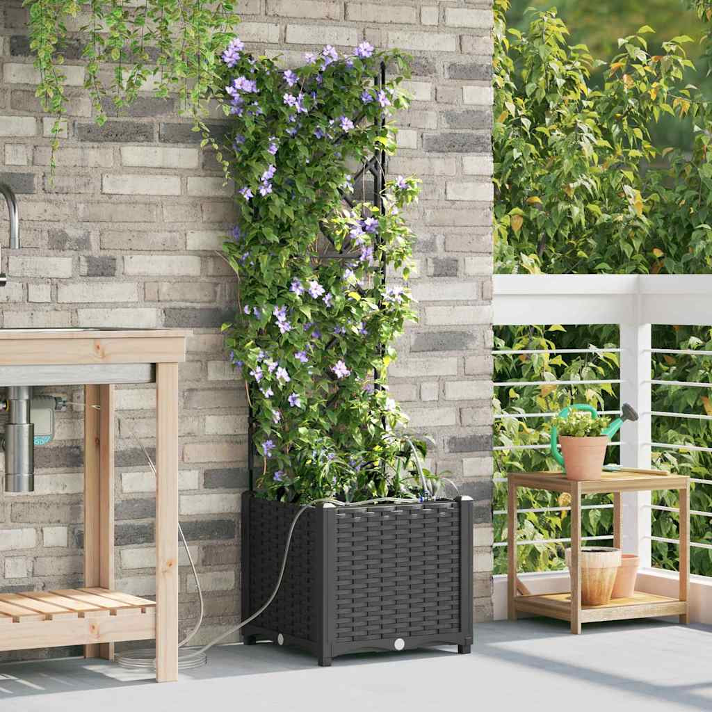 Vidaxl Jardineras Negro 40 X 40 X 142 Cm Acero_1