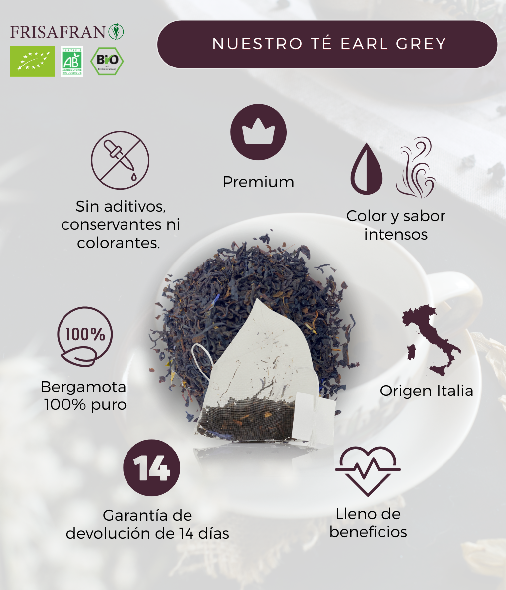 Té Negro Earl Grey Ecológico Pirámides | Calidad | Frisafran 30 Uds_3