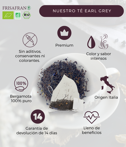 Té Negro Earl Grey Ecológico Pirámides | Calidad | Frisafran 30 Uds_3