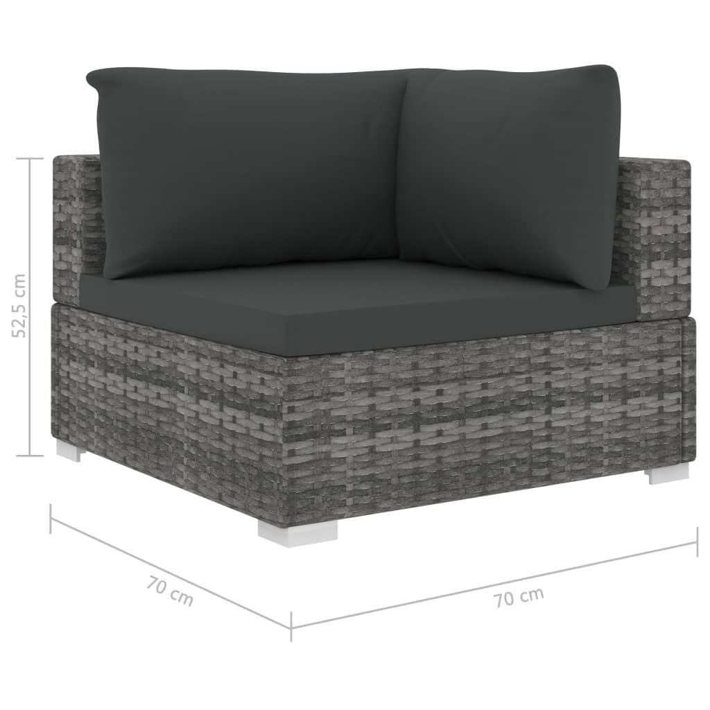 Vidaxl Set De Muebles De Jardín 5 Pzas Y Cojines Ratán Sintético Gris_2