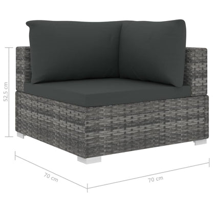 Vidaxl Set De Muebles De Jardín 5 Pzas Y Cojines Ratán Sintético Gris_2