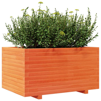 Jardinera Madera Maciza De Pino Marrón Cera 90x60x49,5 Cm_3
