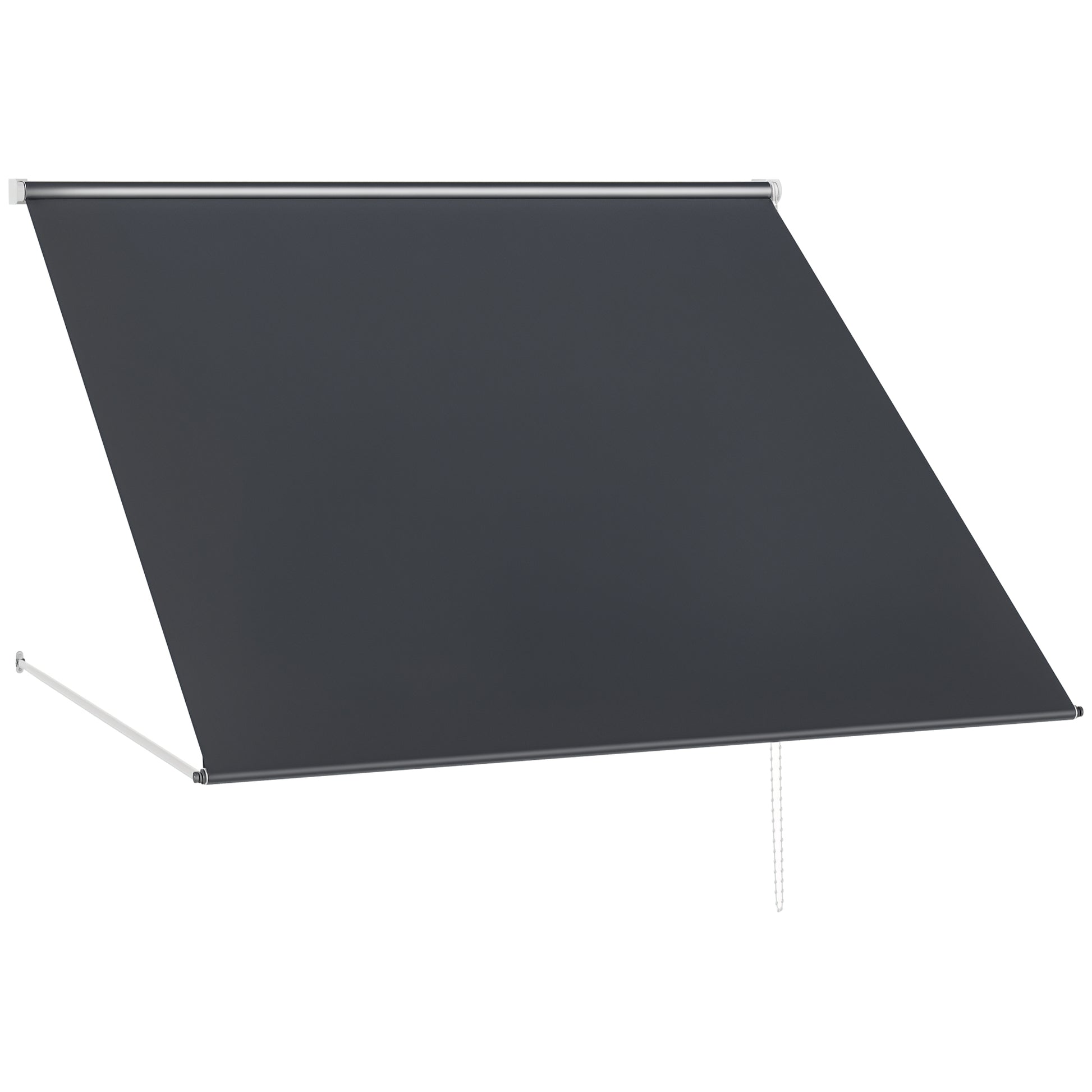 Outsunny Toldo Para Ventana Manual Con Marco De Aluminio 150x120 Cm Gris Oscuro_0