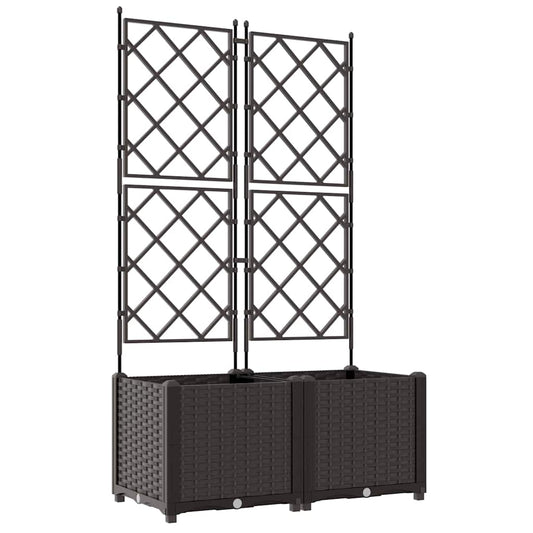 Vidaxl Maceta De Jardín Con Enrejado 2 Pcs Marrón 80 X 40 X 143 Cm Pp_0