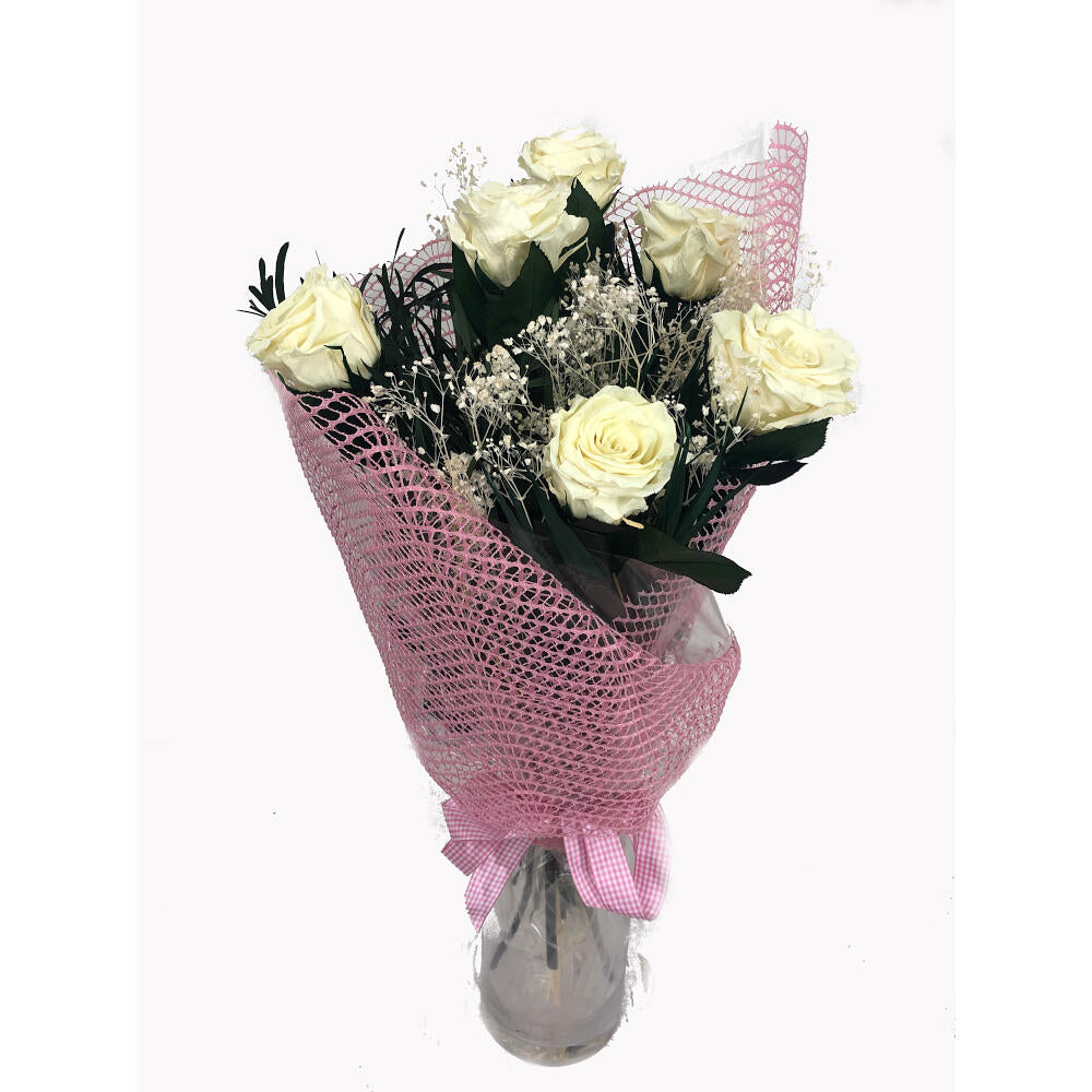 Mundo Eterno Ramo De 6 Rosas Eternas Blancas