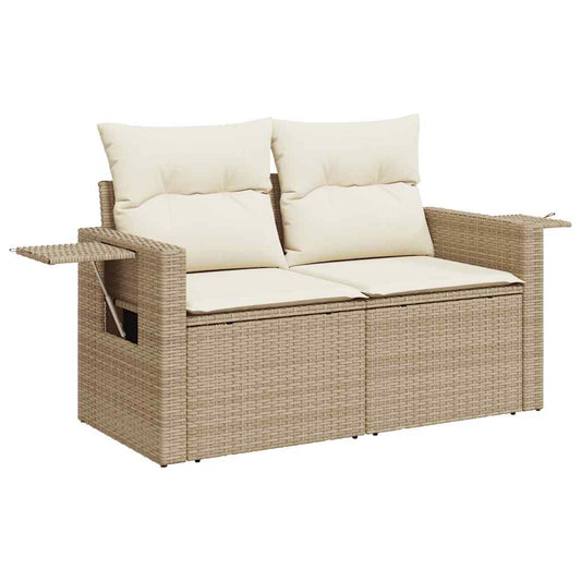 Set De Sofás De Jardín Con Cojines 9 Pzas Ratán Sintético Beige / Vetonek_0