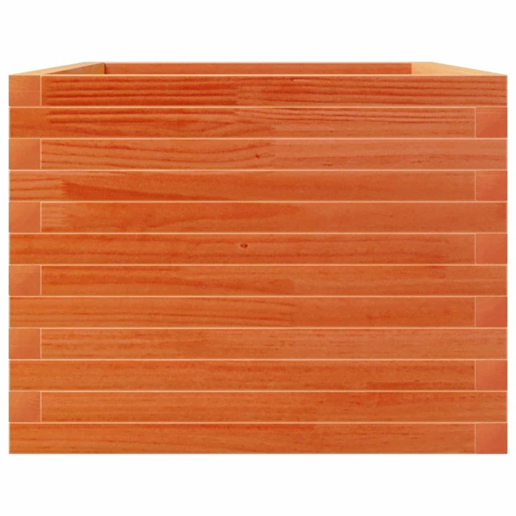 Jardinera De Madera Maciza De Pino Marrón Cera 110x60x46 Cm_5