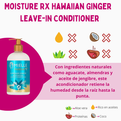Acondicionador Leave-in Hidratante Moisture Rx Hawaiian Ginger Mielle Organics 355ml_1