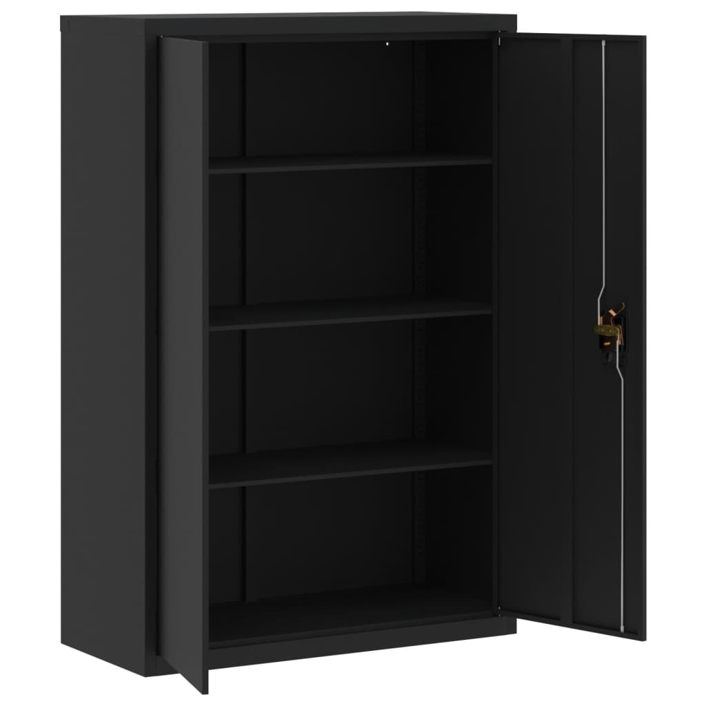 Armario Archivador De Acero Negro 90x40x140 Cm_3