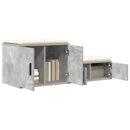 Armario De Almacenamiento 2 Pcs Gris Concreto 118 X 41 X 40 Cm_2