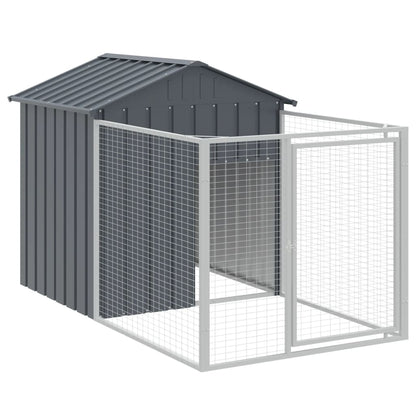 Vidaxl Caseta Perros Con Tejado Acero Galvanizado Gris 117x1017x123 Cm_5
