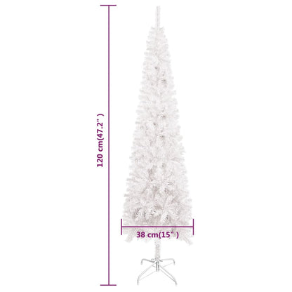 Vidaxl Árbol De Navidad Delgado Blanco 120 Cm_2
