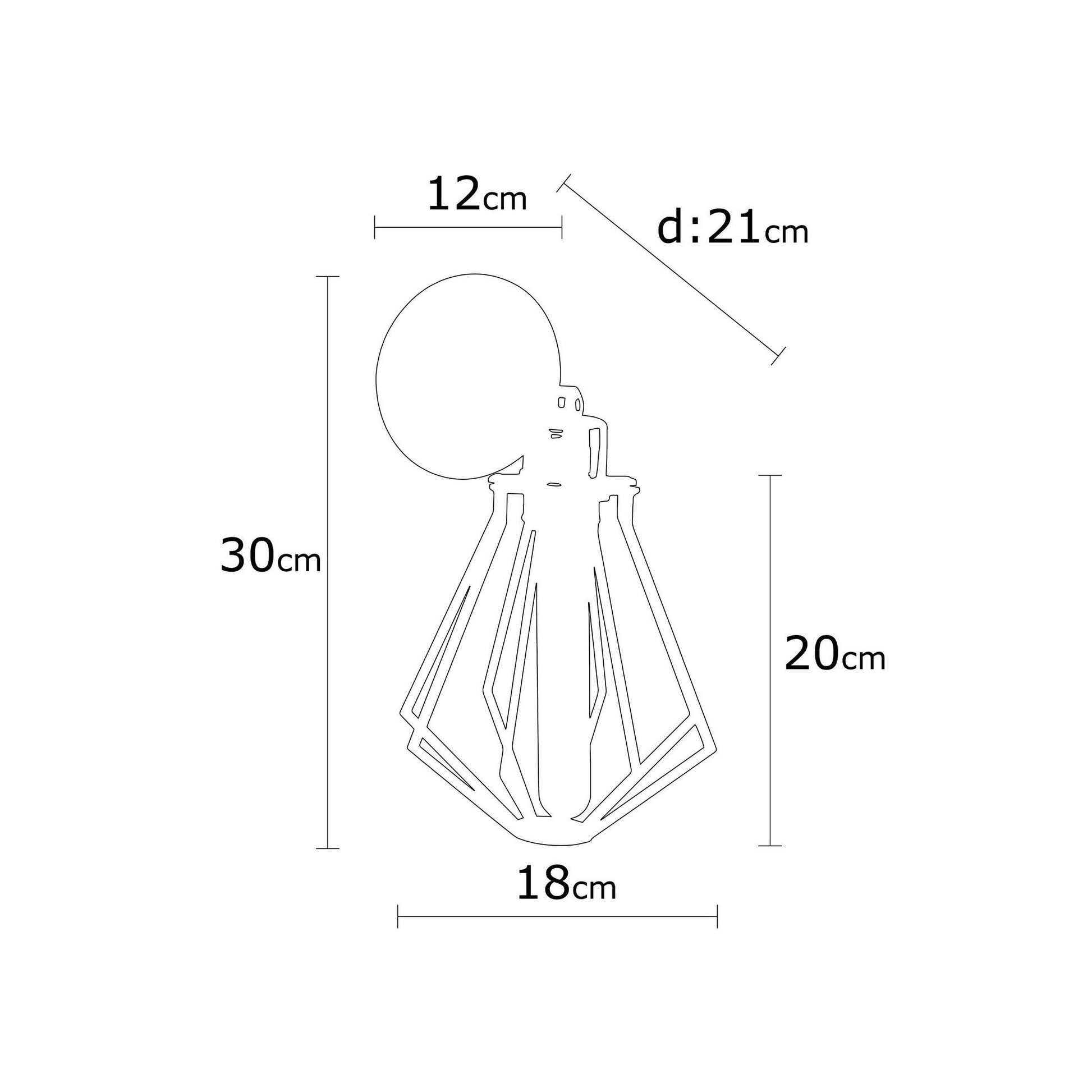 Aplique De Pared, Metal , Negro, 18x18x30, Casquillo E 27 Max 40 W_1