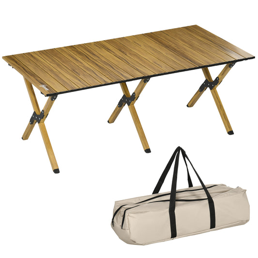 Outsunny Mesa De Camping Plegable De Aluminio 116x60x45cm Con Bolsa De Trasporte_0