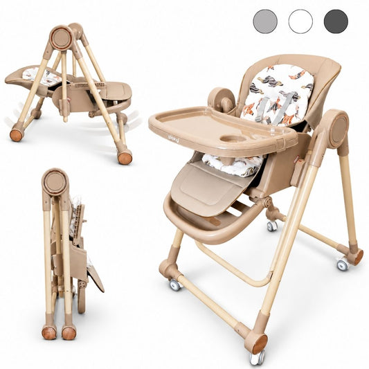 Trona Khaki Evolutiva 3 En 1, Plegable Y Portátil Con Altura, Reposapiés, Respaldo Y Bandeja Bathby_0