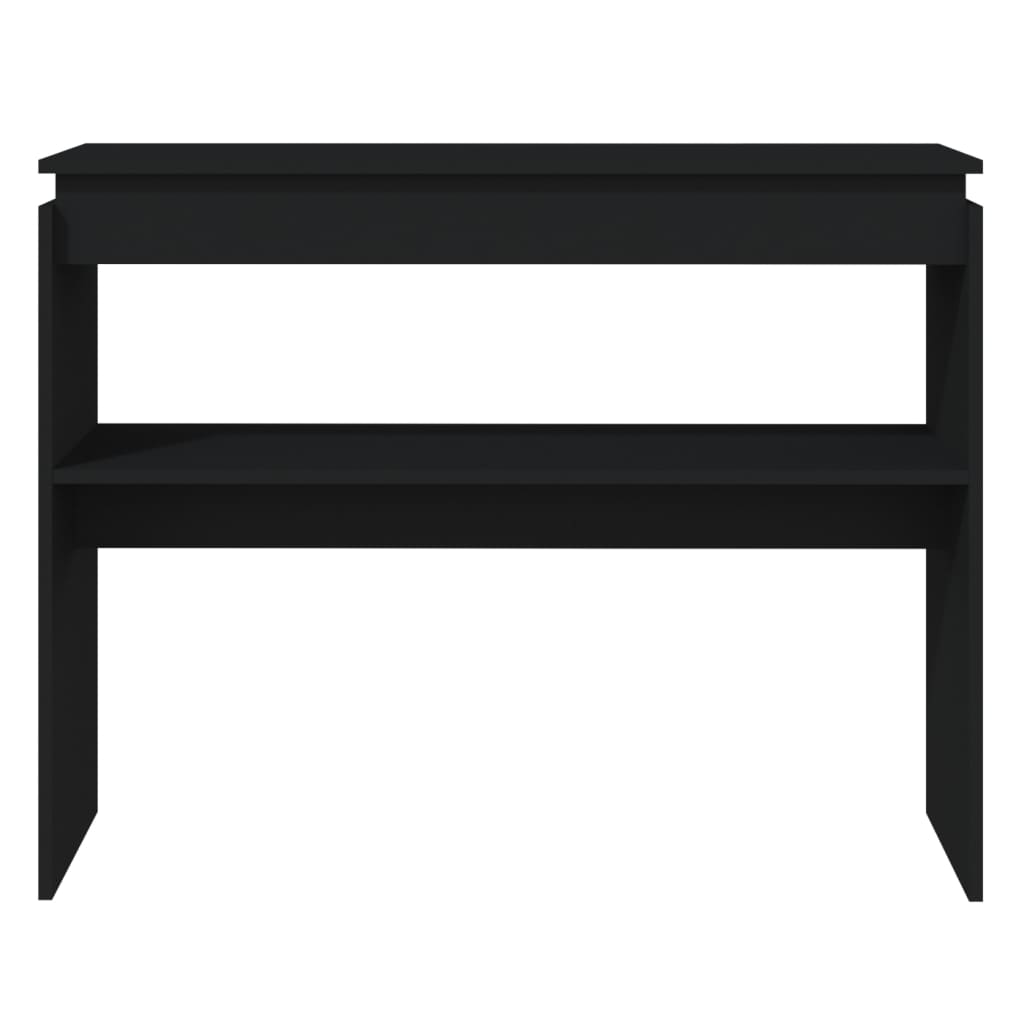 Mesa Consola Madera Contrachapada Negro 102x30x80 Cm_2