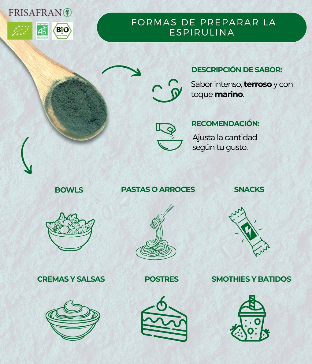 Espirulina En Polvo Ecológica - Calidad Y Sabor | Frisafran 200 G_4