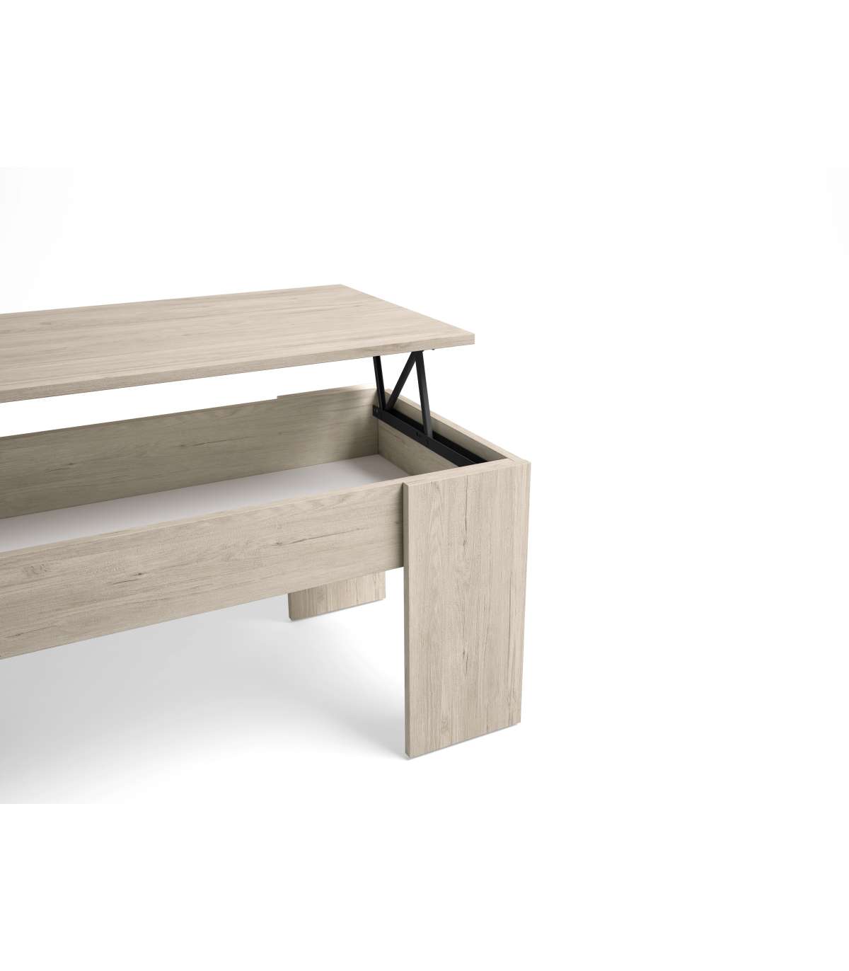 Mesa De Centro Elevable Samira Acabado Sahara, 100cm(ancho) 50cm(fondo) 45cm(alto)._2