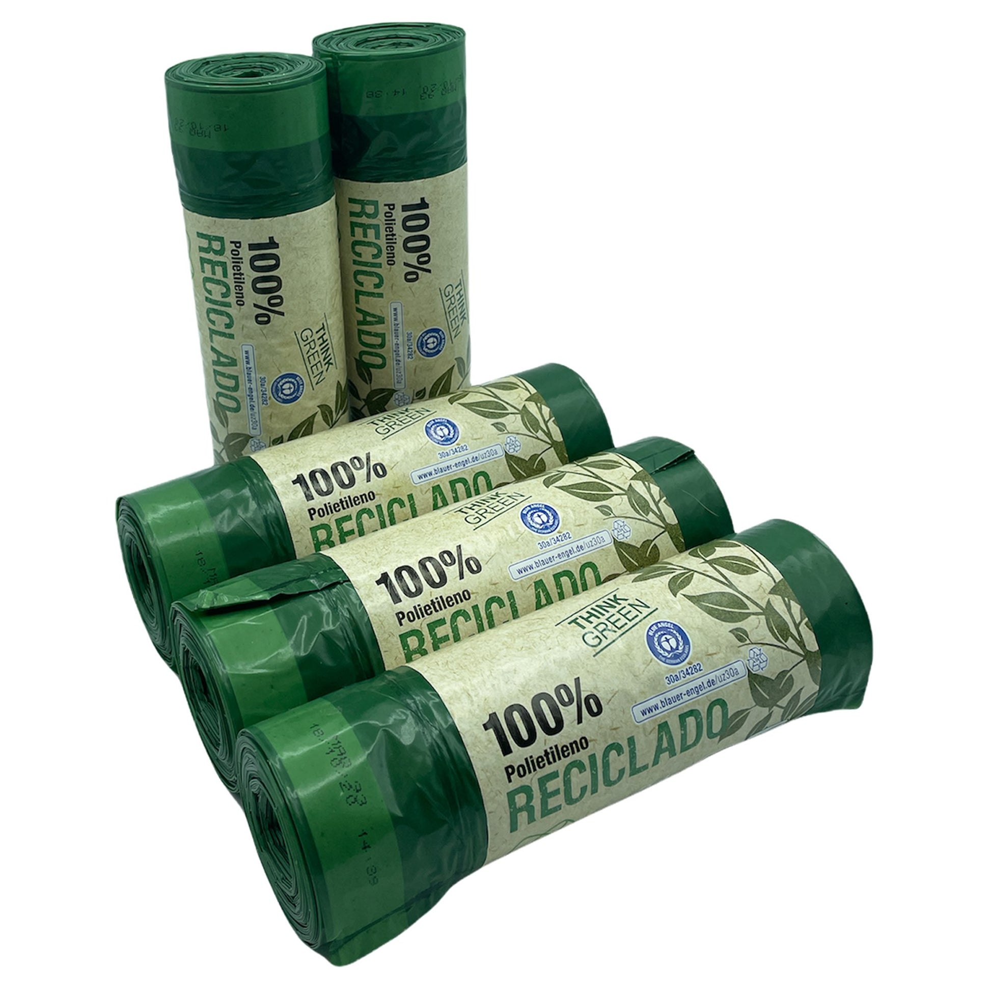 100 Bolsas De Basura Fabricadas Con Materiales Reciclados, Con Autocierre, 30l Capacidad Cada Una_0