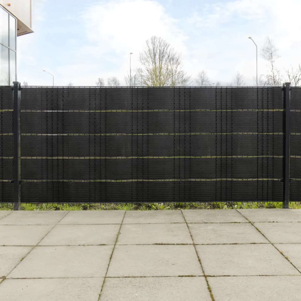 Toldos Para Balcón 10 Uds Ratán Sintético Negro 255x19 Cm / Vetonek_4
