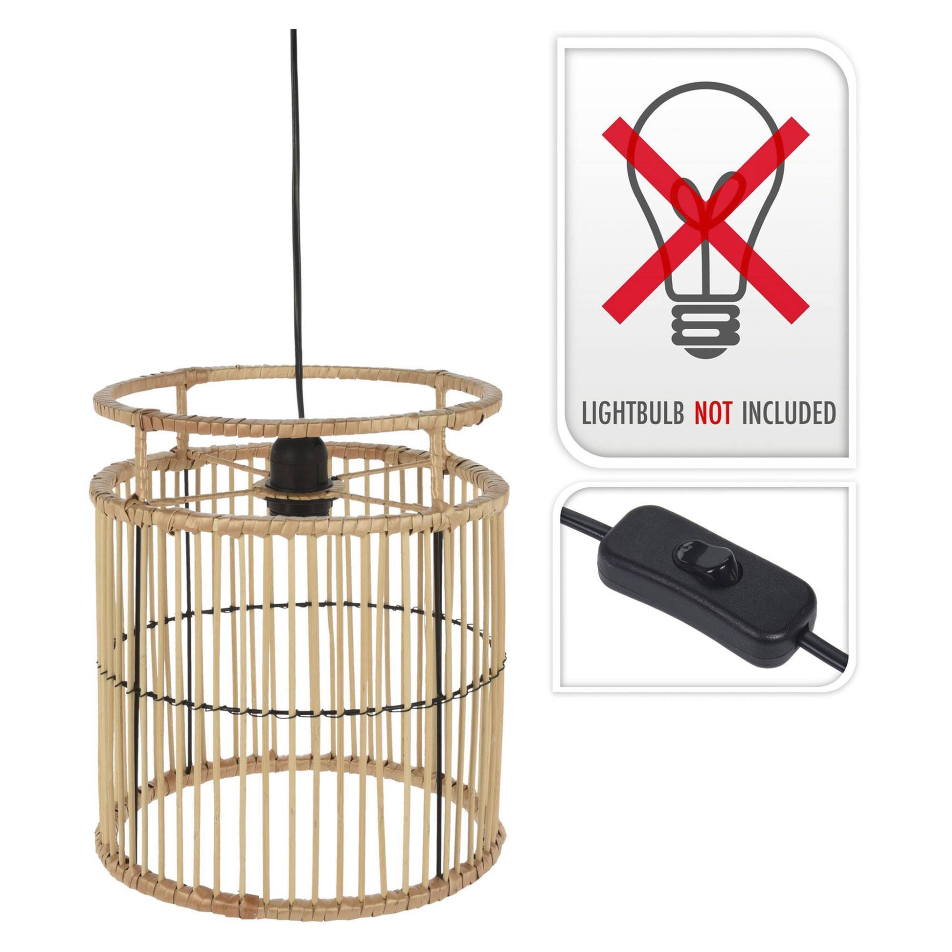 Well Home Lámpara Colgante En Bambú Ø28x30cm_2