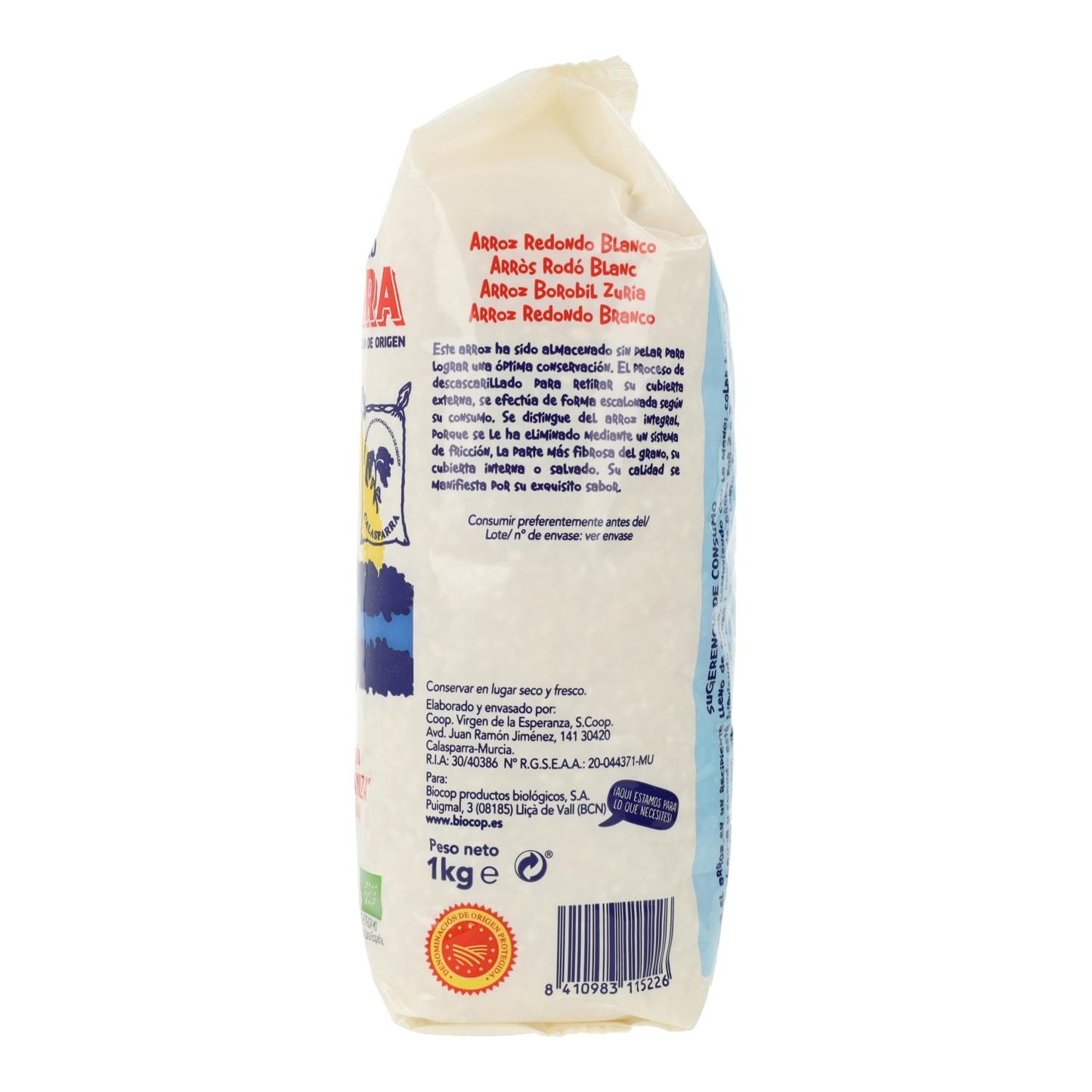 Arroz Redondo Blanco Calasparra 1Kg