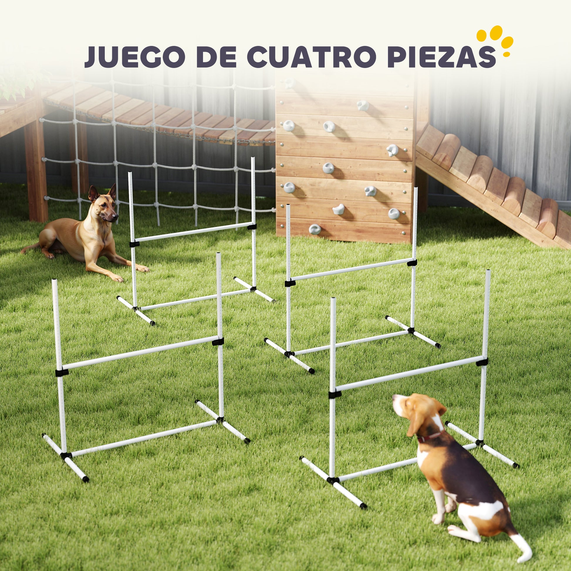 Pawhut Set Entrenamiento Agilidad Perros 4 Vallas De Salto Con Altura Ajustable_4