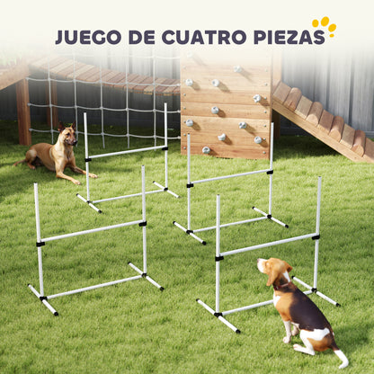 Pawhut Set Entrenamiento Agilidad Perros 4 Vallas De Salto Con Altura Ajustable_4