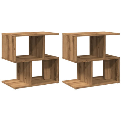 Mesitas De Noche 2 Uds Madera Ingeniería Roble 50x30x51,5 Cm_0
