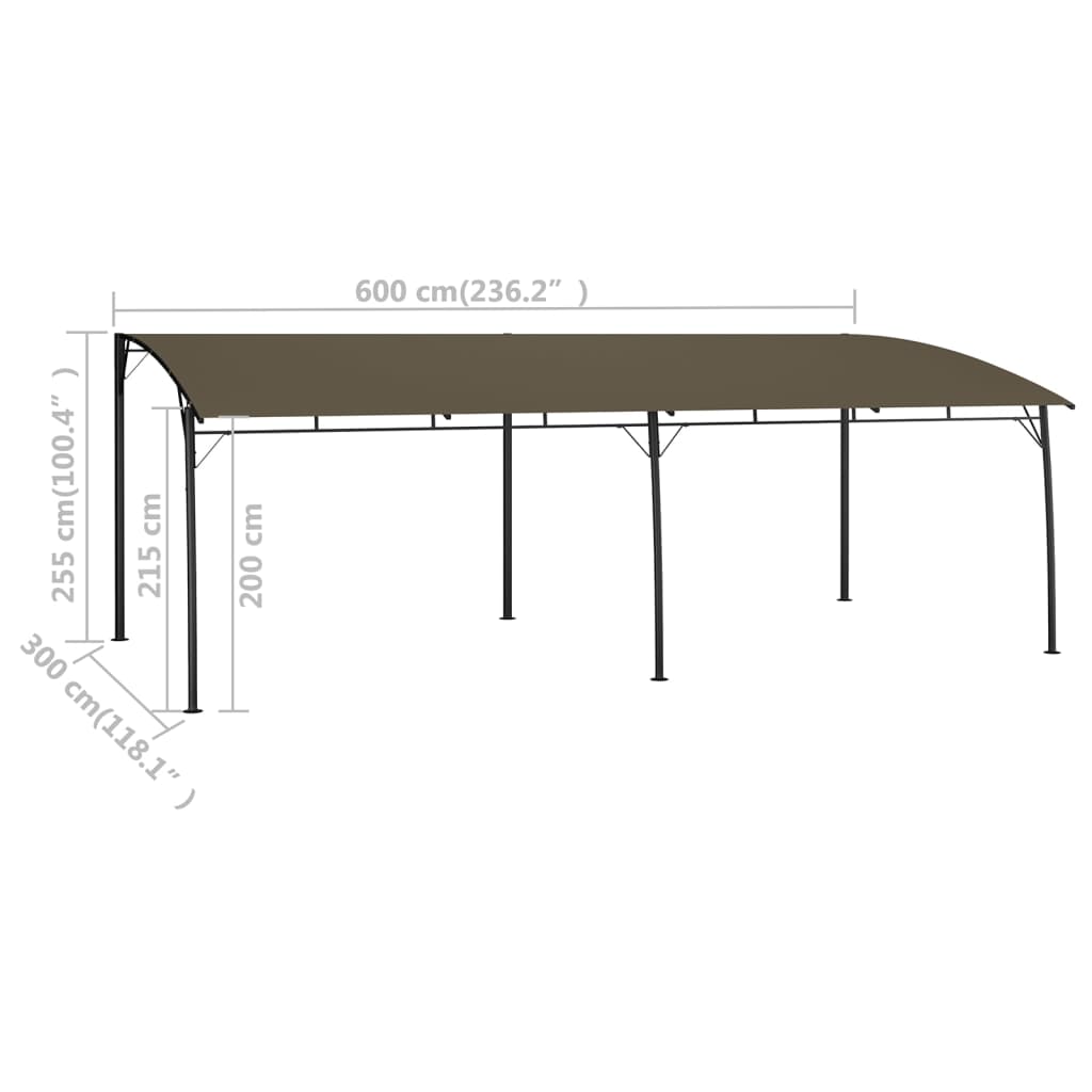 Toldo Parasol De Jardín Gris Taupe 6x3x2,55 M_5