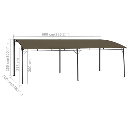 Toldo Parasol De Jardín Gris Taupe 6x3x2,55 M_5