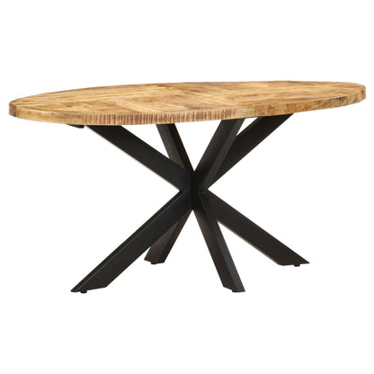 Mesa De Comedor De Madera De Mango Rugosa 160x90x75 Cm_4