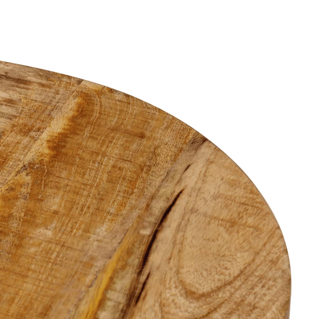 Mesa De Centro Hierro Y Madera Maciza De Mango 35x35x45 Cm_4