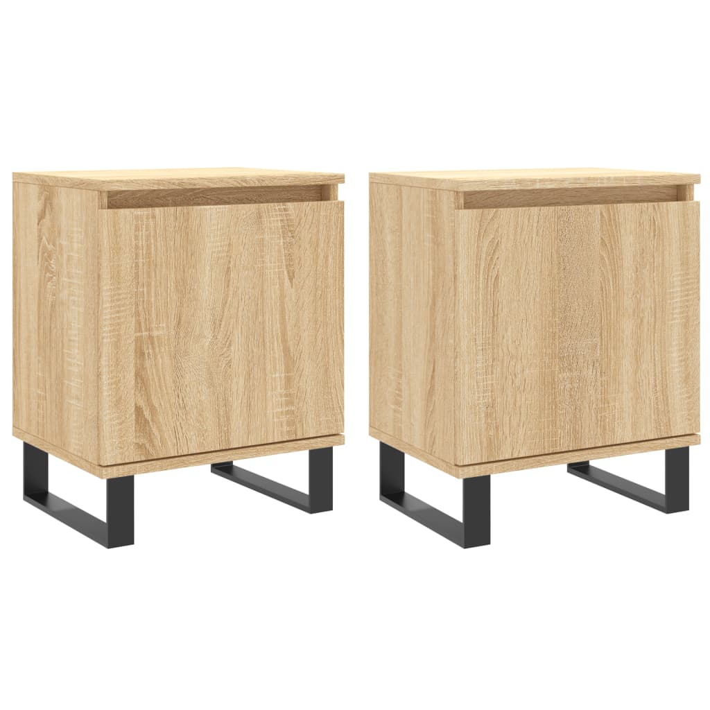 Mesitas Noche 2 Uds Madera Ingeniería Roble Sonoma 40x30x50 Cm_0