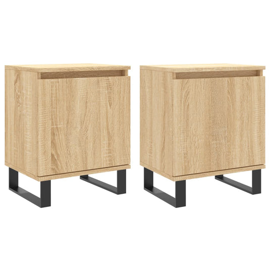 Mesitas Noche 2 Uds Madera Ingeniería Roble Sonoma 40x30x50 Cm_0