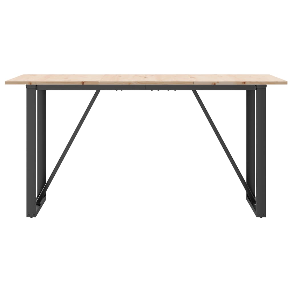 Mesa De Comedor Marco O Madera Maciza Pino Y Acero 160x80x75cm_2