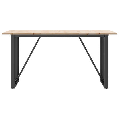 Mesa De Comedor Marco O Madera Maciza Pino Y Acero 160x80x75cm_2