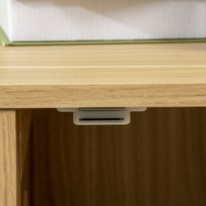 Pawhut Mueble Arenero Para Gatos Con Puerta Bola De Juguete 80x48x55 Cm Roble_3