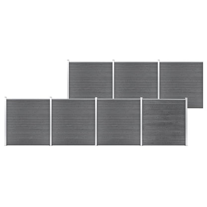 Valla De Jardín De Wpc Gris 1218x186 Cm / Vetonek_3