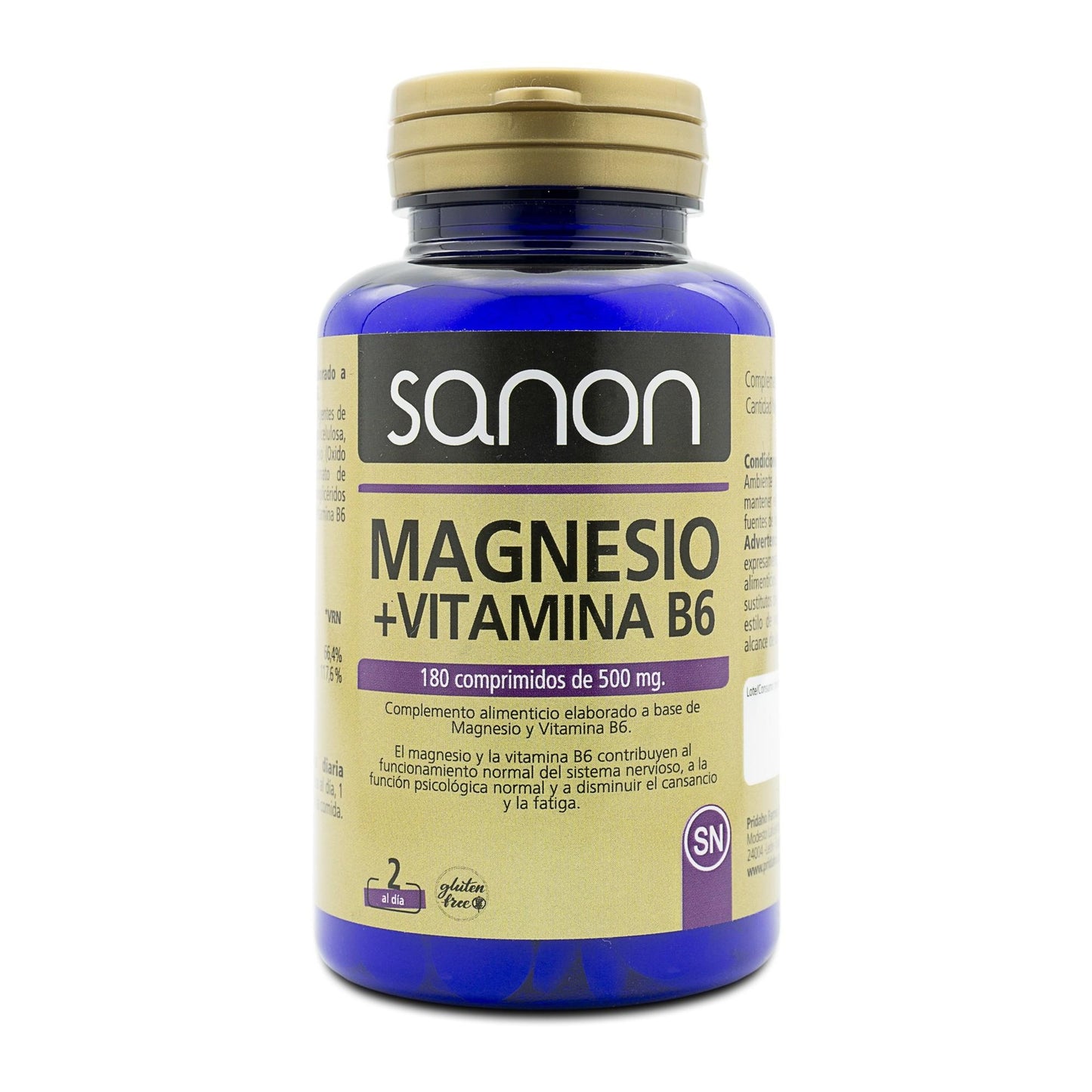 Magnesio + Vitamina B6 SANON 180 comprimidos de 500 mg