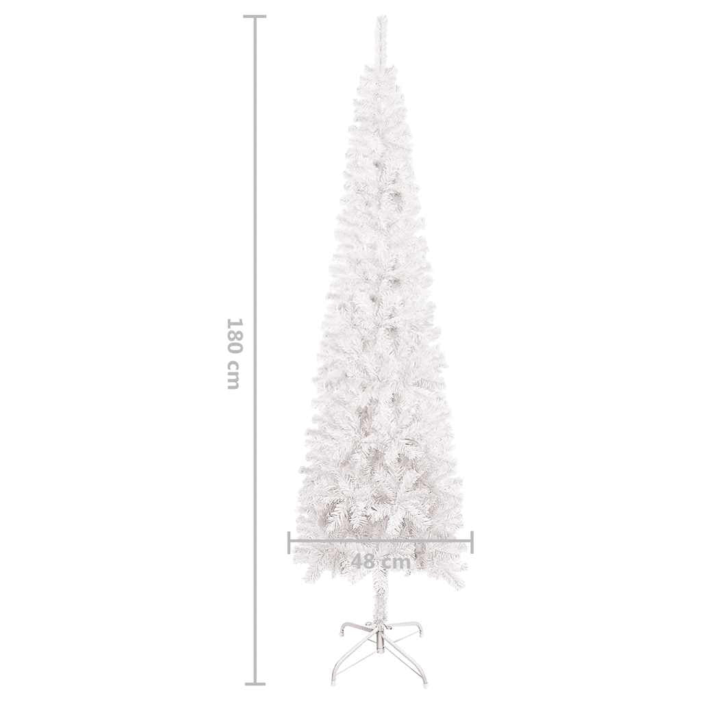 Vidaxl Árbol De Navidad Delgado Blanco 180 Cm_2
