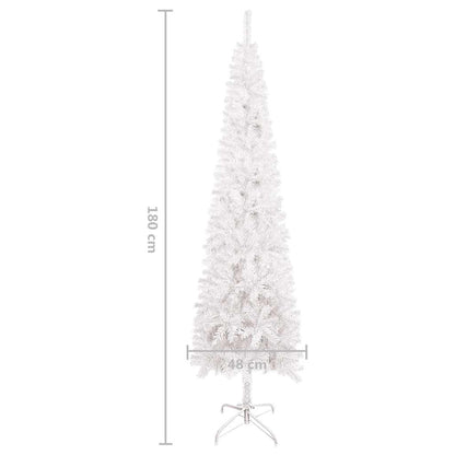 Vidaxl Árbol De Navidad Delgado Blanco 180 Cm_2