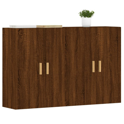 Armarios De Pared 2 Uds Madera De Ingeniería Marrón Roble_2
