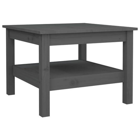Mesa De Centro De Madera Maciza De Pino Gris 55x55x40 Cm_0