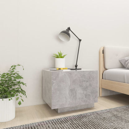 Mesita De Noche Madera De Ingeniería Gris Hormigón 100x35x40 Cm_1