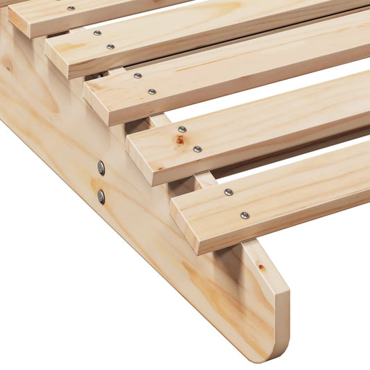Tumbona De Madera Maciza De Pino 205x60x31,5 Cm / Vetonek_0